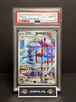 2023 Pokemon Par En-Paradox Rift Illustration Rare Steelix #208 PSA 10 - Image 1