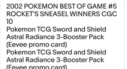 lot of pokemon 2002 CGC 10 Sneasel Winners, T g SS Astral Radiance 3 Boos, Etc - Image 1