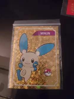 1995 POKEMON GOLD!!!! Minun Last Evolution Sticker Limited Edition Foil - Image 1