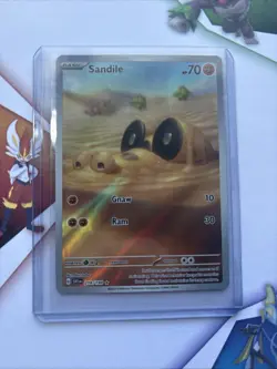 Pokemon TCG Sandile Illustration Rare Card 216/198 Scarlet & Violet Base Set NM - Image 1