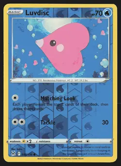 SWSH11: Lost Origin Luvdisc #038/196 Reverse Holo Pokemon Card - Image 1