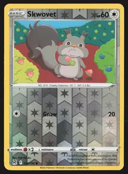 SWSH11: Lost Origin Skwovet #150/196 Reverse Holo Pokemon Card - Image 1