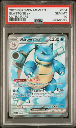 2023 POKEMON MEW EN-151 ULTRA RARE #184 BLASTOISE EX PSA 10 - Image 1