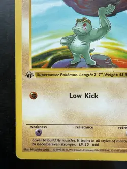 Pokemon 1st Edition Machop 052/102 Base Set Shadowless (MP) - Image 4