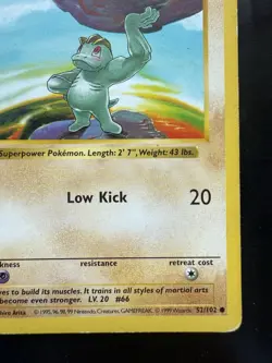 Pokemon 1st Edition Machop 052/102 Base Set Shadowless (MP) - Image 5