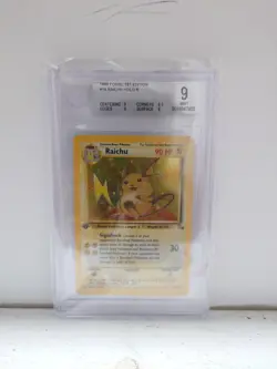 Pokemon Raichu Fossil 1st Edition Holo Rare Bgs 9 - Image 1