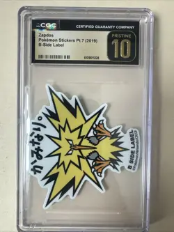 Zapdos Pokemon Stickers Part 7 2019 B-Side Label CGC Pristine 10 - Image 1