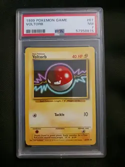 1999 Pokemon Card Game Base Set UNLIMITED #67 Voltorb PSA 7 - Image 1