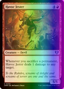 MTG Magic the Gathering Havoc Jester (230/1455) Commander Masters LP FOIL - Image 1