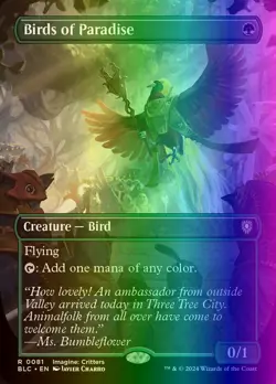 MTG Magic the Gathering Birds of Paradise (81/401) Bloomburrow Commander LP FOIL - Image 1