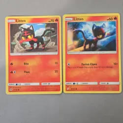 Cute Pokemon TCG Card Lot Litten Torracat Sun & Moon Sword & Shield 4 x - Image 2