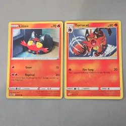 Cute Pokemon TCG Card Lot Litten Torracat Sun & Moon Sword & Shield 4 x - Image 4
