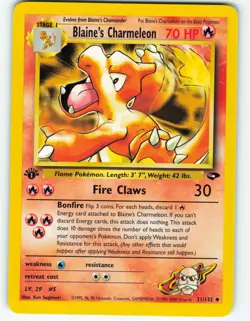 Blaine's Charmeleon - 1st Edition - 31/132 Gym Challenge - Pokemon TCG - 2000 - Image 1