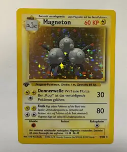 Pokemon TCG Magneton Holo 1st Edition German Rare 9/102 Base Set Pokemon LP - Image 1