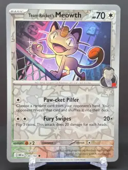 Pokemon Team Rocket's Meowth #149/182 English Destined Rivals Reverse Holo - Image 1