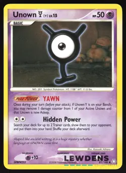 Unown (Y) - 81/146 - Uncommon - Legends Awakened - Pokemon Card - Image 1