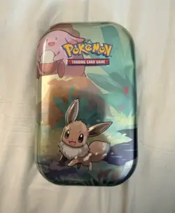 Pokemon Tcg Mini Tin Eevee & Chansey Collectible Art Card & Coin Kanto Friends - Image 1