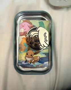 Pokemon Tcg Mini Tin Eevee & Chansey Collectible Art Card & Coin Kanto Friends - Image 3