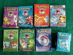 7 (EMPTY)~Pokemon base set Deck Boxes ~( NO cards ) mixed - Image 1