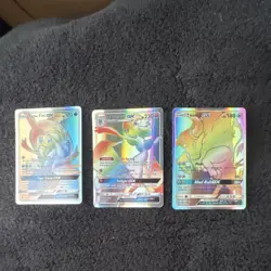 Pokemon Tapu Fini GX, Gardevoir GX, Tauros GX Sun & Moon Foil Card Lot GX - Image 1