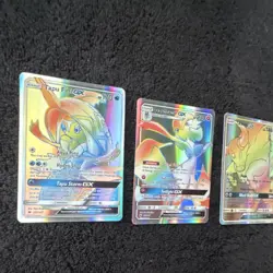 Pokemon Tapu Fini GX, Gardevoir GX, Tauros GX Sun & Moon Foil Card Lot GX - Image 2