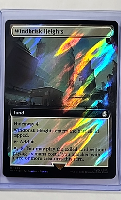 MTG Magic The Gathering PIP Fallout Surge Foil Borderless 1055 Windbrisk Heights - Image 1