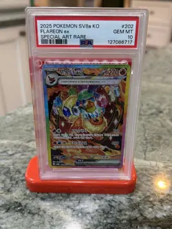 2025 POKEMON KOREAN SV8A-TERASTAL FEST EX SPECIAL ART RARE FLAREON EX PSA 10 - Image 1