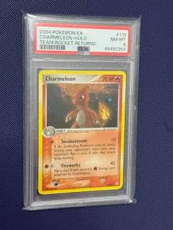 2004 Pokemon EX Team Rocket Returns Charmeleon Holo #110 PSA 8 NM-MT - Image 3