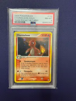 2004 Pokemon EX Team Rocket Returns Charmeleon Holo #110 PSA 8 NM-MT - Image 5