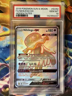 Pokemon PSA 10 Nihilego GX Hidden Fates SV62 - Image 4