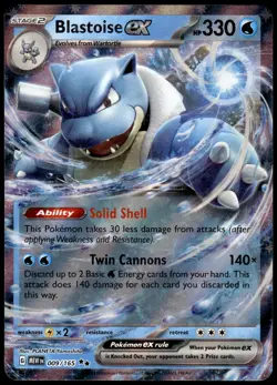 Blastoise ex 009/165 SV MEW English 151 Pokemon [NM] (1) - Image 1