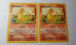 BASE SET CHARMANDER 046/102 Regular Vintage Pokemon Card WOTC Original 1999 Mint - Image 1