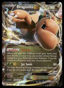 Pokemon Cards Dragonite EX 74/111 Furious Fists Holo Rare EX HP - Image 1