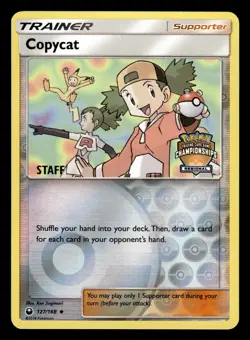Copycat 127/168 STAFF Regional Championships Stamped Promo Pokemon Card - Image 1