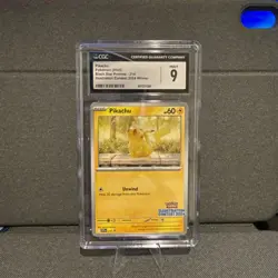 CGC MINT 9 Pikachu Black Star Promo 214 Illustration Contest Pokemon Card - Image 1