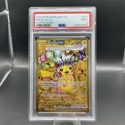 2024 Pokemon SSP Pikachu EX Hyper Rare PSA 9 Mint - Image 1