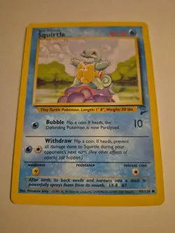 Pokemon Squirtle 063/102 Base Set Basic 40 HP Common Regular Mitsuhiro Arita - Image 2