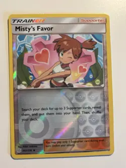 2019 Pokemon Sun & Moon Unified Minds #202 Misty’s Favor Reverse Holo MP - Image 1