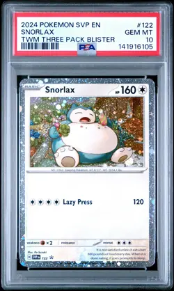 2024 POKEMON SVP EN-SV BLACK STAR PROMO #122 SNORLAX PSA 10 - Image 1
