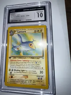Pokemon TCG 2001 1st Edition Lantern CGC 10 Gem Mint - Image 1