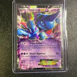 Toxicroak EX - 41/106 - Holo Rare EX Damaged Pokemon XY-- Flashfire - Image 1