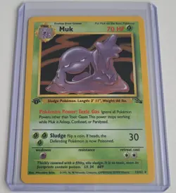 Pokemon TCG Muk Fossil 13/62 Holo 1st Edition Holo Rare - Image 1