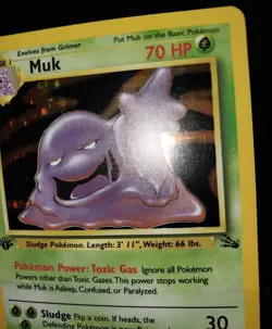 Pokemon TCG Muk Fossil 13/62 Holo 1st Edition Holo Rare - Image 5