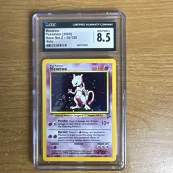 CGC 8.5 Mewtwo 2000 Base Set 2 10/130 Holo SWIRL Pokemon Card - Image 1