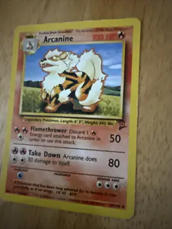 Arcanine Non Holo Rare Pokemon TCG Card Base Set 2 33/130 1999 Vintage LP - Image 2
