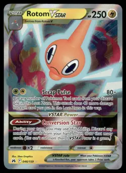 Pokemon Cards Rotom VSTAR 046/159 Crown Zenith Holo Rare VSTAR NM *5 - Image 1