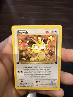 Pokemon Card Meowth 1st Edition Non-Holo WOTC 62/82 Lp - Image 1