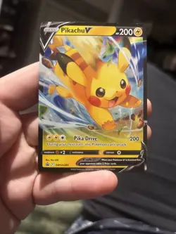 Pikachu V SWSH285 SWSH: Sword & Shield Promo Cards Holo Black Star Pomo Pokemon - Image 1