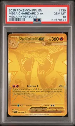 2025 POKEMON PFL EN-PHANTASMAL FLAMES MEGA HYPER RARE MEGA CHARIZARD X EX PSA 10 - Image 1