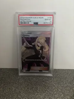 PSA 10 2018 POKEMON SUN & MOON ULTRA PRISM #148 FA/CYNTHIA ULTRA PRISM GEM MINT - Image 1